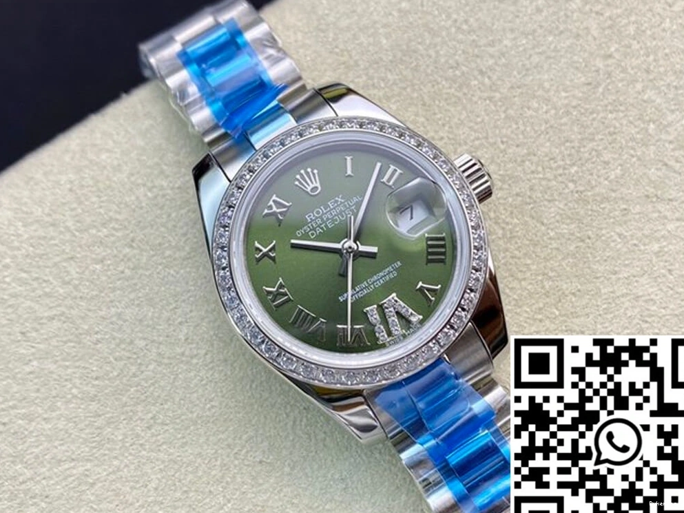 Factory Diamond-set BP Dial Rolex 28MM Green Datejust 0425
